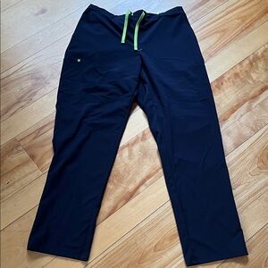 Women’s Black Scrub Pants with Green Accents. Green Paw. Made in Canada